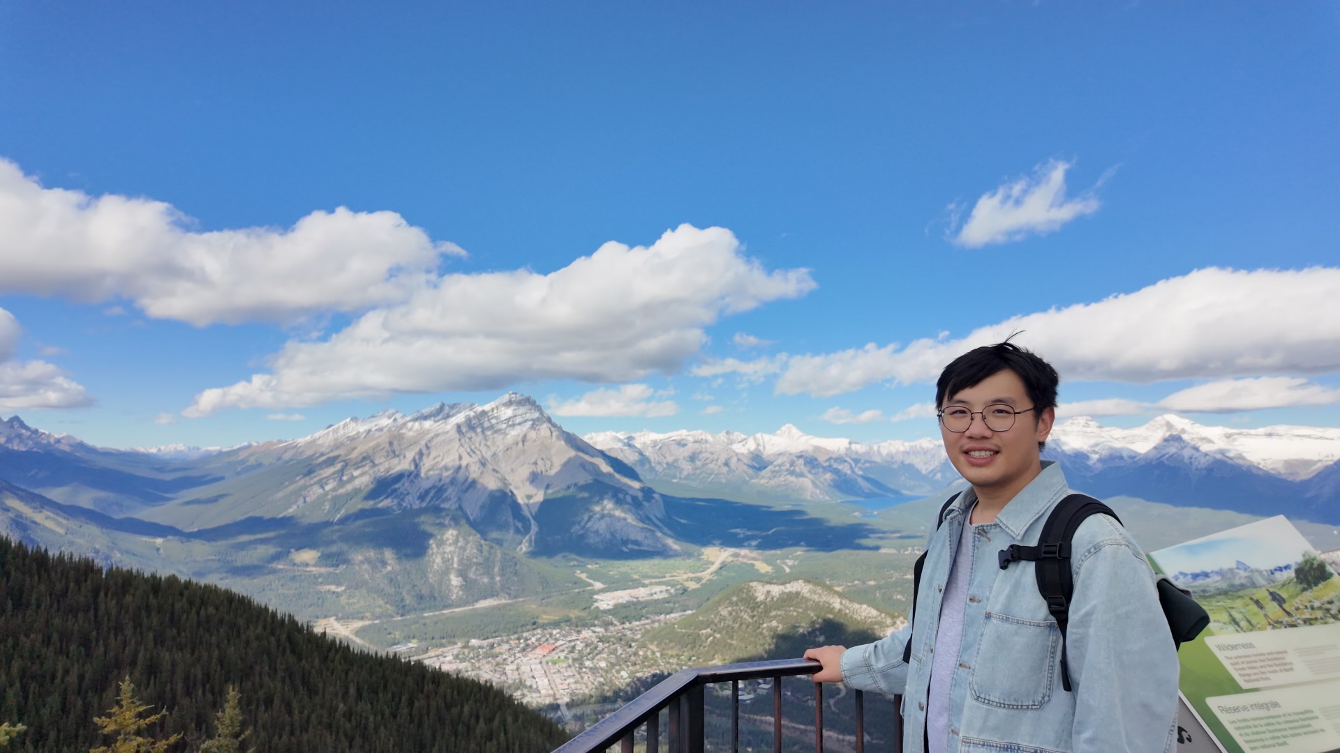 Ziwen Cao outdoors in the mountains
